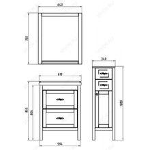 ASB-Woodline Тумба с раковиной Римини 60 патина, серебро, массив ясеня