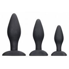 Набор из 3 черных анальных пробок Apex Butt Plug Set (243885)