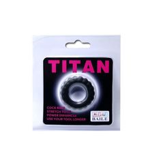 Эреционное кольцо с крупными ребрышками Titan Черный