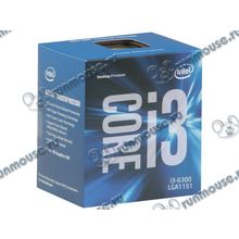 Процессор Intel "Core i3-6300" (3.80ГГц, 2x256КБ+4МБ, EM64T, GPU) Socket1151 (Box) (ret) [132999]