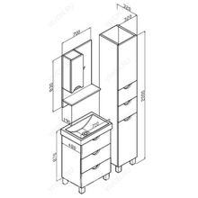 Бриклаер Зеркальный шкаф Токио 70 L венге