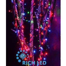 Rich LED RL-T3*20N-B ARGB Уличная светодиодная гирлянда Спайдер, 3 нити по 20 м, RGB, видеорежим, провод черный