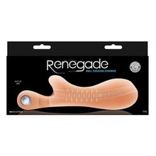 NS Novelties Телесный мастурбатор с вибростимулятором мошонки Renegade Ball Tugging Stroker