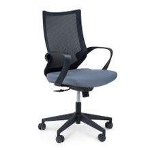Кресло офисное Спэйс LB черный пластик серая сетка серая ткань
