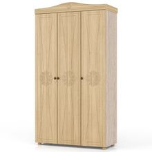 Мебельный Двор Онега лён ШК-33 Шкаф 3-х створчатый комбинированный ID - 289543