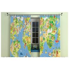 Фотошторы детская карта мира