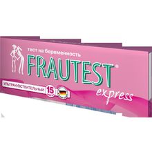 Тест на определение беременности ультрачувствительный Frautest express (тест-полоска), 1 шт.