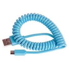 Кабель USB 2.0 Am=>micro B - 1.0 м, витой, голубой, Smartbuy (iK-12sp blue)