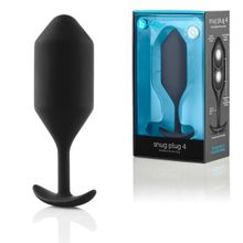 Чёрная пробка для ношения B-vibe Snug Plug 4 - 14 см. Черный