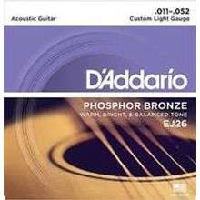 EJ26 PHOSPHOR BRONZE Струны для акустической гитары фосфорная бронза Custom Light 11-52 D`Addario