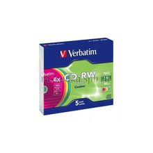 Диск CD-RW Slim case (box) Verbatim 1-4x 700Mb (5 шт)