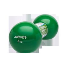STARFIT Гантель виниловая DB-102 2 кг, зеленая