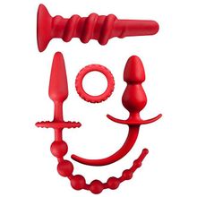 Набор для анальной стимуляции MENZSTUFF PLEASURE SET RED Красный