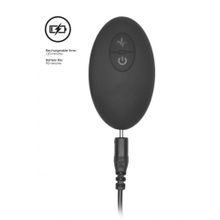 Черный гладкий вибромассажер с электростимуляцией и пультом ДУ E-Stim G P-Spot Vibrator - 19,5 см. (206509)