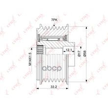 Муфта Свободного Хода Генератора Toyota Land Cruiser 90-150 (Kdj9_, Kdj12_, Kzj12_, Kdj15_) 3.0d 00-   Alt   Eng. 1kz-Te 1kd-Ftv LYNXauto арт. PA1167