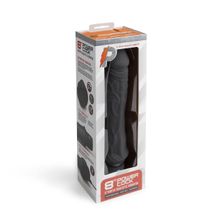 PowerCocks Черный вибратор-реалистик 8  Girthy Realistic Vibrator - 24,5 см. (черный)