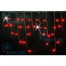 Rich LED RL-i3*0.5F-T R Уличная светодиодная Бахрома 3x0.5 м, красный, мерцание, провод прозрачный