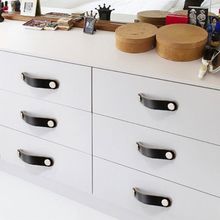 Ручка скоба CAPPIO м о 128 мм, черная, кожаная