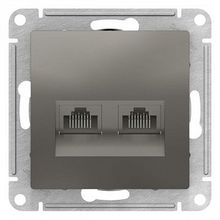 Розетка компьютерная 2xRJ45 Cat.5 ATLASDESIGN, сталь |  код. ATN000985 |  Schneider Electric