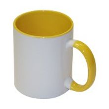 Bulros Кружка для сублимации белая с жёлтой ручкой и внутри (36 шт)