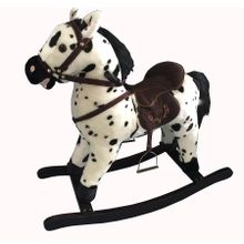 PITUSO FANDANGO Качалка-Лошадка плюш.,муз., Белый с черными пятнами, 74*30*64см