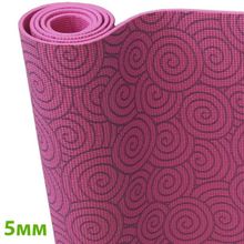 Коврик для йоги 173х61х0,5 см HKEM113-P2 (розовый с рисунком "ЗАВИТКИ")