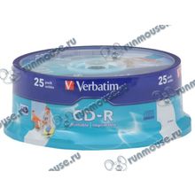 Диск CD-R 700МБ 52x Verbatim "43439", Printable, пласт.коробка, на шпинделе (25шт. уп.) [46079]