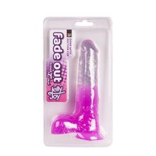 Dream Toys Фиолетовый фаллоимитатор с мошонкой, прозрачным стволом и присоской - 17,8 см. (фиолетовый)