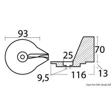 Osculati Magnesium fin anode 25 50 HP 2 4-stroke, 43.822.17