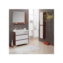 Акватон Мебель для ванной Босфор 95 (вишня) - Набор мебели стандартный (зеркало, раковина, тумба-умывальник, шкаф-колонна)