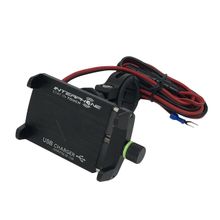 Алюминиевый универсальный держатель с USB для смартфонов диагональю до 6.2 на трубчатый руль