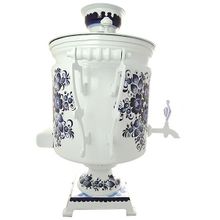 Комплект "Гжель": самовар электрический 45 литров с автоматическим отключением и заварочный чайник, арт. 110919