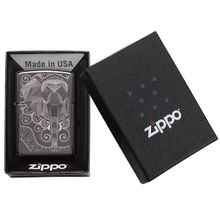 Зажигалка черная глянцевая Zippo Elephant Fancy Fill Design с покрытием Black Ice