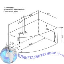 Акриловая ванна Aquanet Augusta 170x90 R