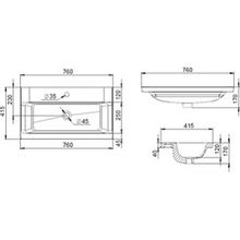 Am.Pm Мебель для ванной Gem 75 белый глянец с 2 ящиками