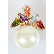 Кулон с жемчугом "С треугольником mix"