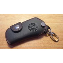 Кожаный чехольчик для выкидного ключа VOLKSWAGEN, 3 кнопки (Ib-029)