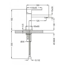 Смеситель для раковины CEZARES MOLVENO-LSM1 MOLVENO-LSM1-01-W0