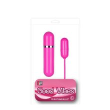 Dream Toys Розовая вибропулька с пультом GOOD VIBES 10 RHYTHM BULLET (розовый)
