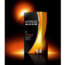 R&S GmbH Ребристые презервативы VITALIS premium №12 Ribbed - 12 шт. (прозрачный)