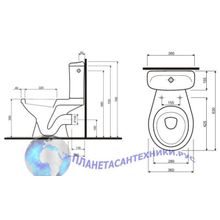 Унитаз с горизонтальным выпуском Ifo Hitta RS041309000 с сиденьем полипропилен