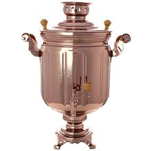 Электрический самовар 10 литров с медным покрытием "цилиндр" с автоматическим отключением при закипании, арт. 190210к