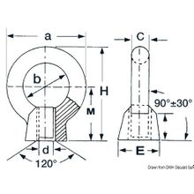 Osculati Threaded eyebolt AISI316 26 mm, 39.306.06