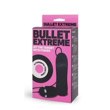 Чёрное виброяйцо с пультом BULLET EXTREME Черный