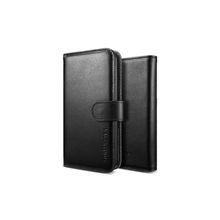 Кожаный чехол SGP Spigen Leather Wallet Case Valentinus Black (Чёрный цвет) для iPhone 5