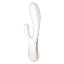 Белый вибратор-кролик Satisfyer Mono Flex с управлением через приложение - 20,4 см. (216373)