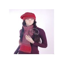 Venera Комплект Venera (берет+шарф) 3809B, бордо