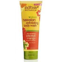 Alba Botanica Papaya Mango Exfoliating Body Wash   Гавайский омолаживающий гель-эксфолиант для душа с папайей и манго ALBA BOTANICA