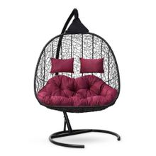 Кресло кокон подвесное SEVILLA TWIN черное + каркас