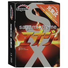 Презервативы Sagami Xtreme Energy с ароматом энергетика - 3 шт. (прозрачный)